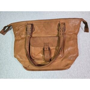 Noonday Collection Tote Bag Purse Rustic Goat Leather Large Brown
